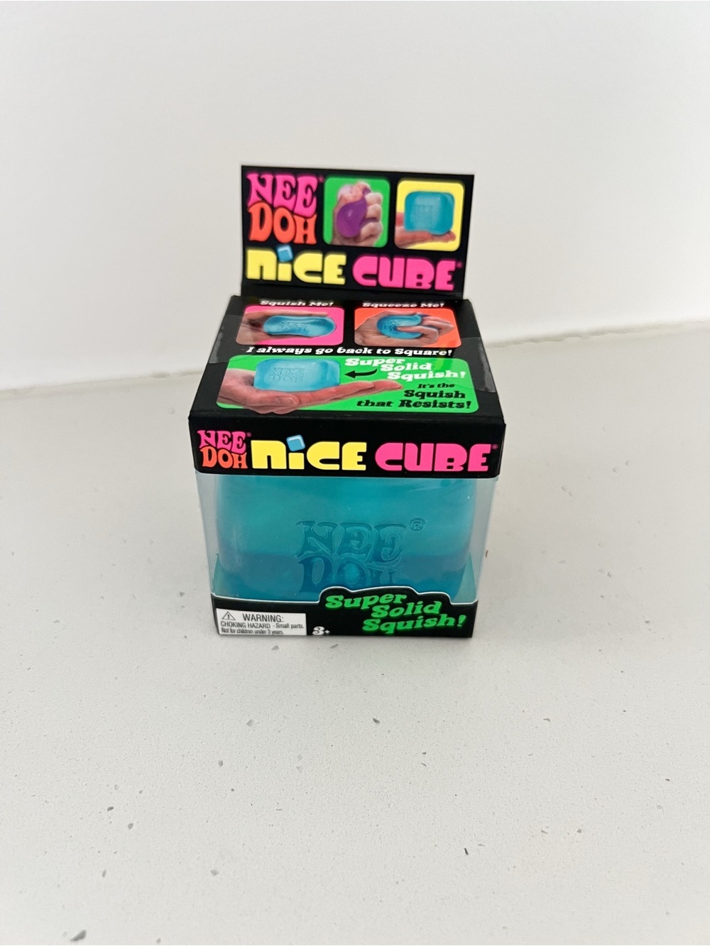 NIB Schylling NeeDoh Nice Cube Hard to Find Squish Sensory Fidget Toy Blue